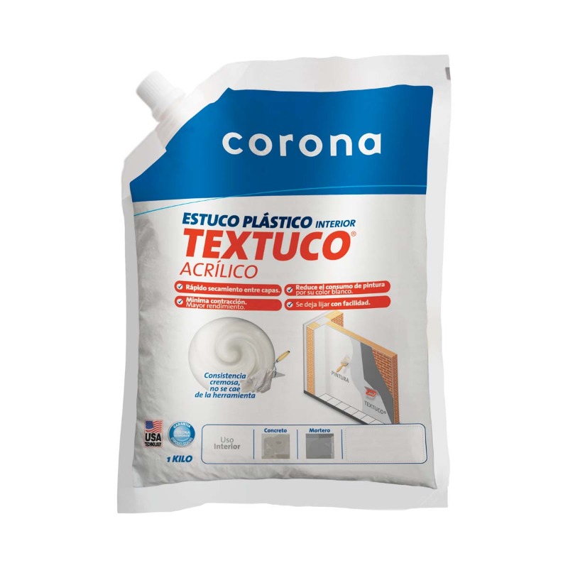 Textuco acrílico blanco bolsa x 1 kilo Corona