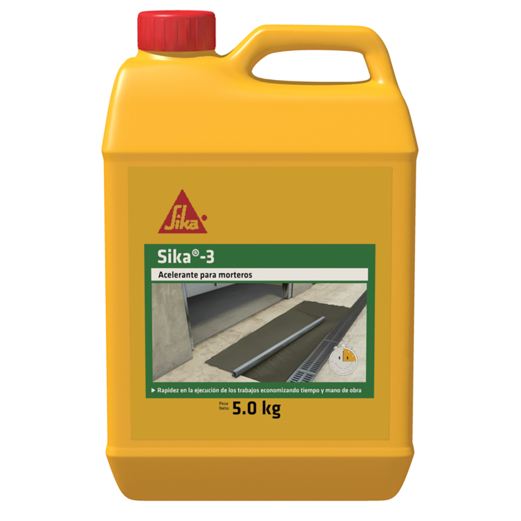 Sika®-3 es un aditivo líquido con acción acelerante. 
