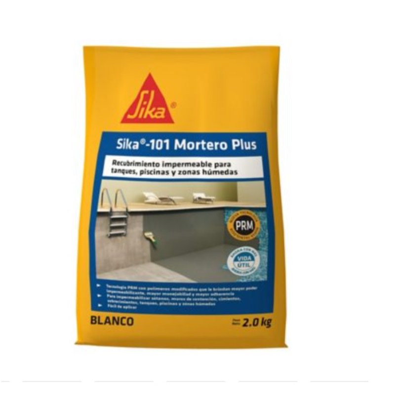 Sika 101 Mortero Plus Recubrimiento Impermeable Blanco x 2 kg Sika 