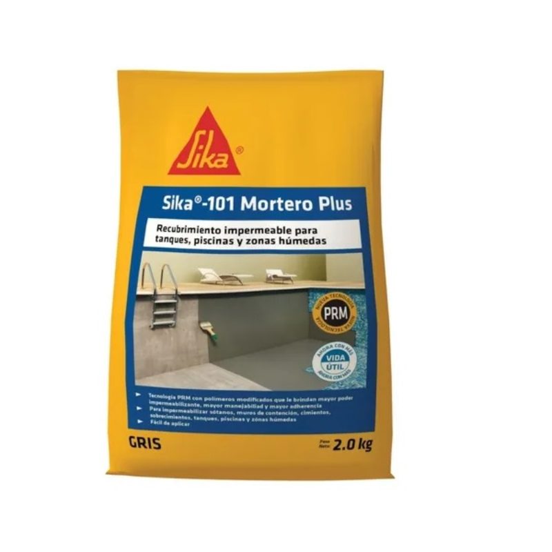 Sika 101 Mortero Plus Recubrimiento Impermeable Gris 2 kg Sika