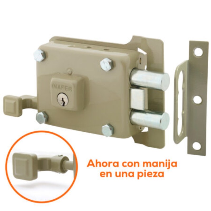 Cerradura de Sobreponer C999 para entrada principal Derecha Inafer