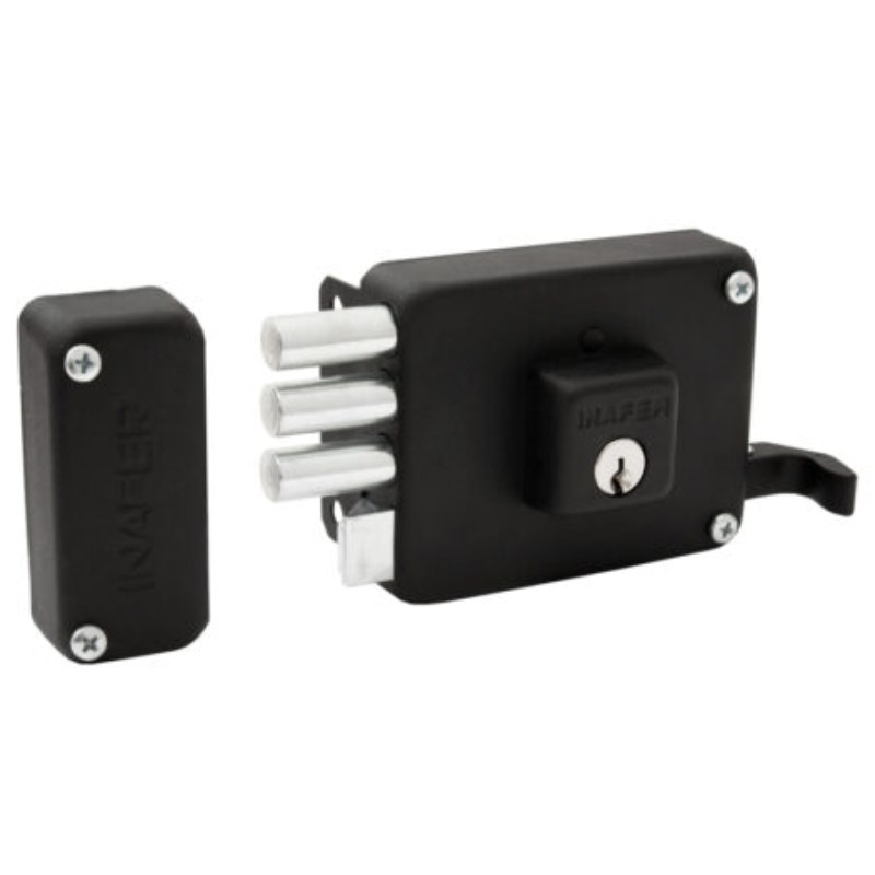 Cerradura para entrada principal C333 Mega Black Derecha Inafer