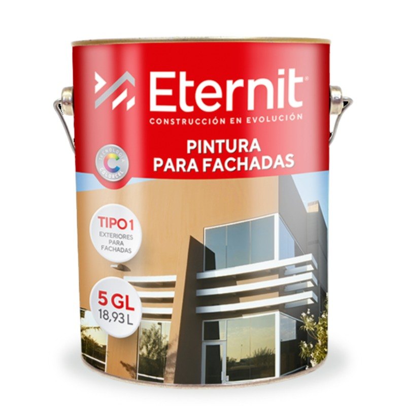 Pintura para fachadas amarillo trigo caneca 5 galones Eternit