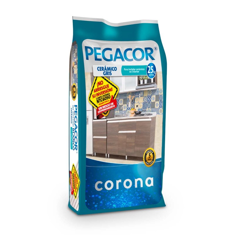 Pegacor cerámico int gris x 25kg Corona 