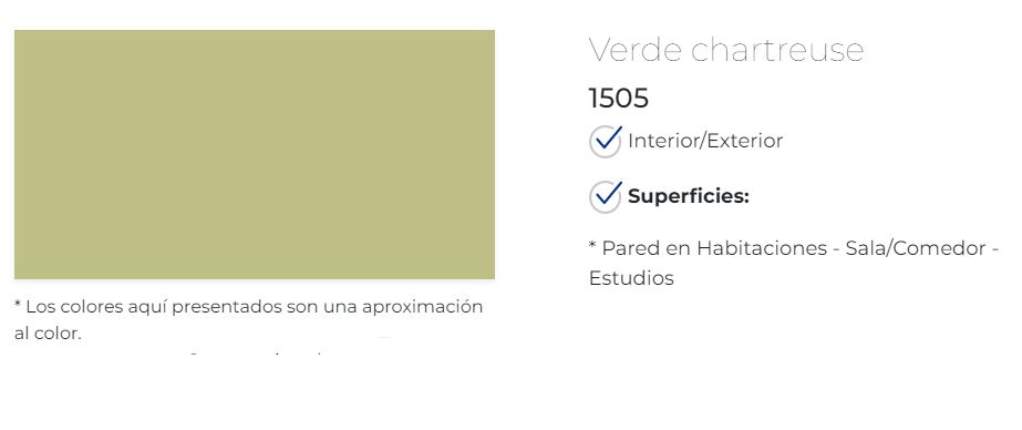 Pintura viniltex verde Chartreuse 1505 1 galón Pintuco