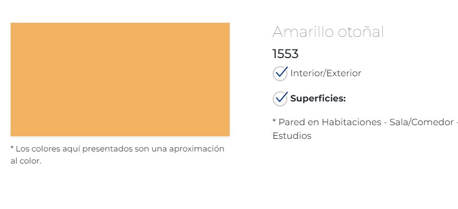Pintura Viniltex Advanced amarillo otoñal 1553 1 Galón Pintuco