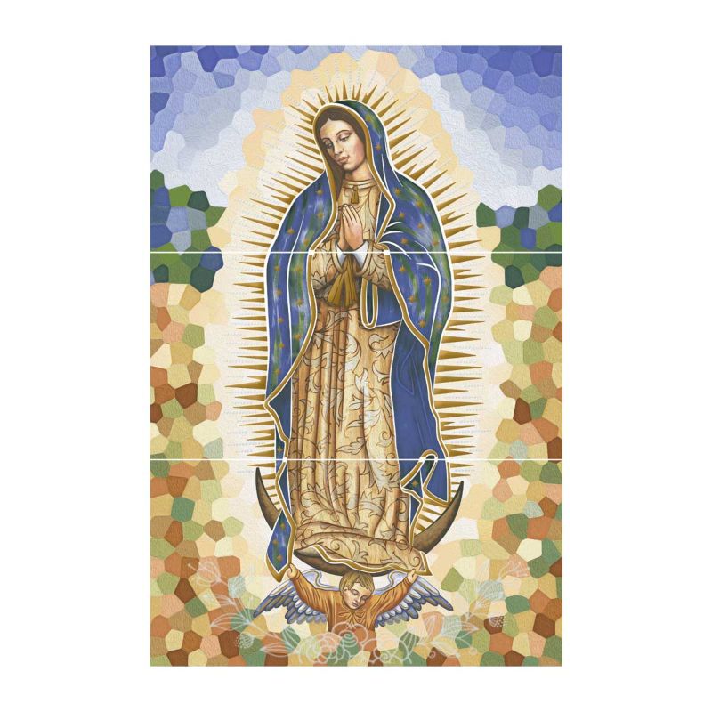 Mural Virgen De Guadalupe 3 Pcs Cara Única 30X60 Corona
