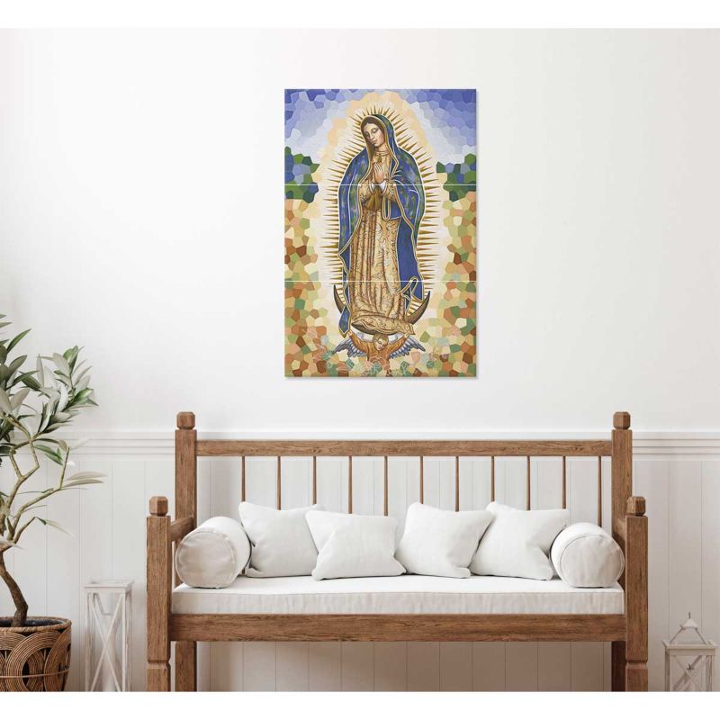 Mural Virgen De Guadalupe 3 Pcs Cara Única 30X60 Corona