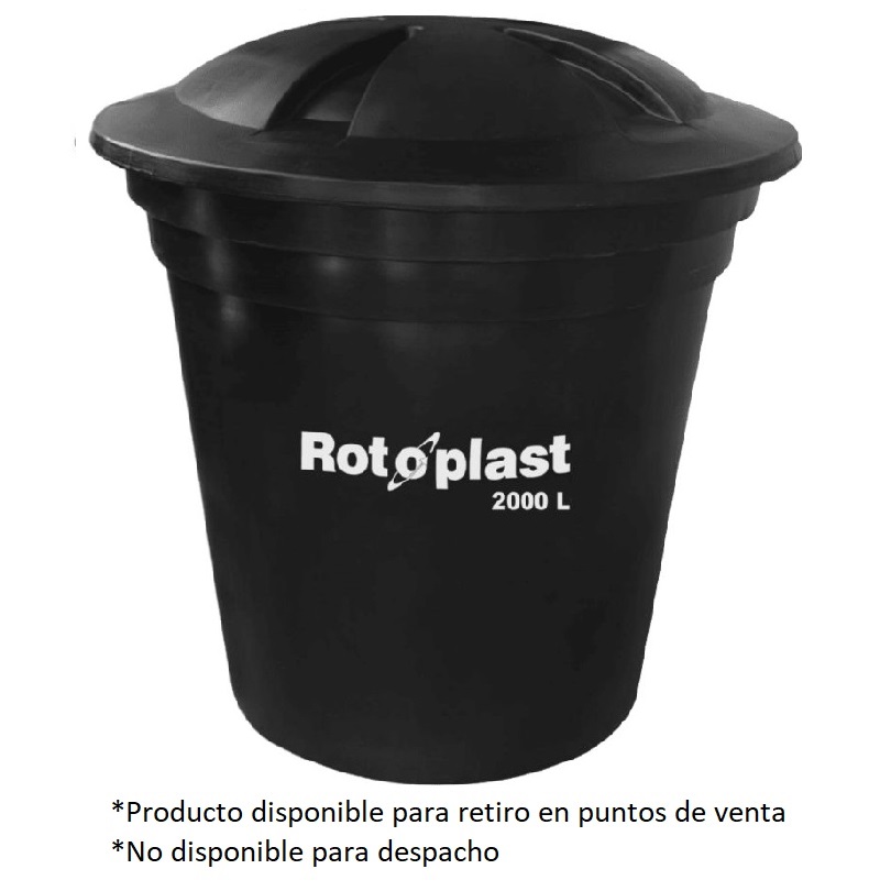 Tanque bicapa 2000 litros negro Rotoplast