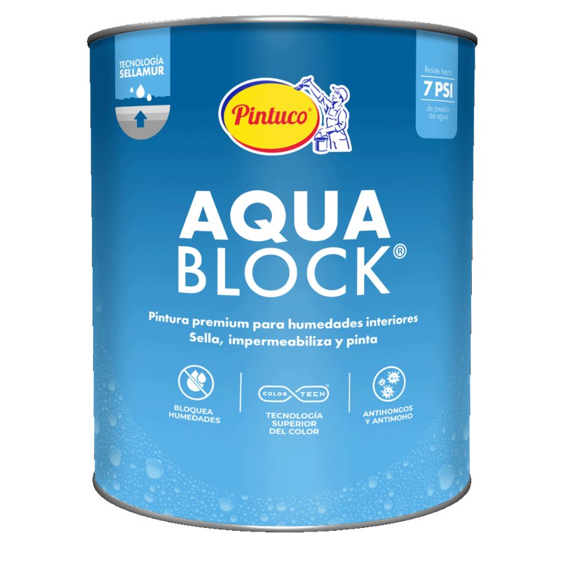 Pintura Aquablock impermeabilizante Blanco 1 Galón Pintuco