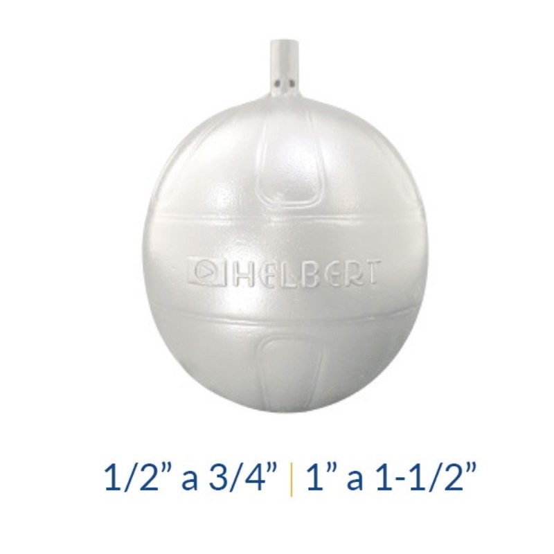 Bola de Plástico Blanca, Diámetro 1/2” a 3/4” Helbert