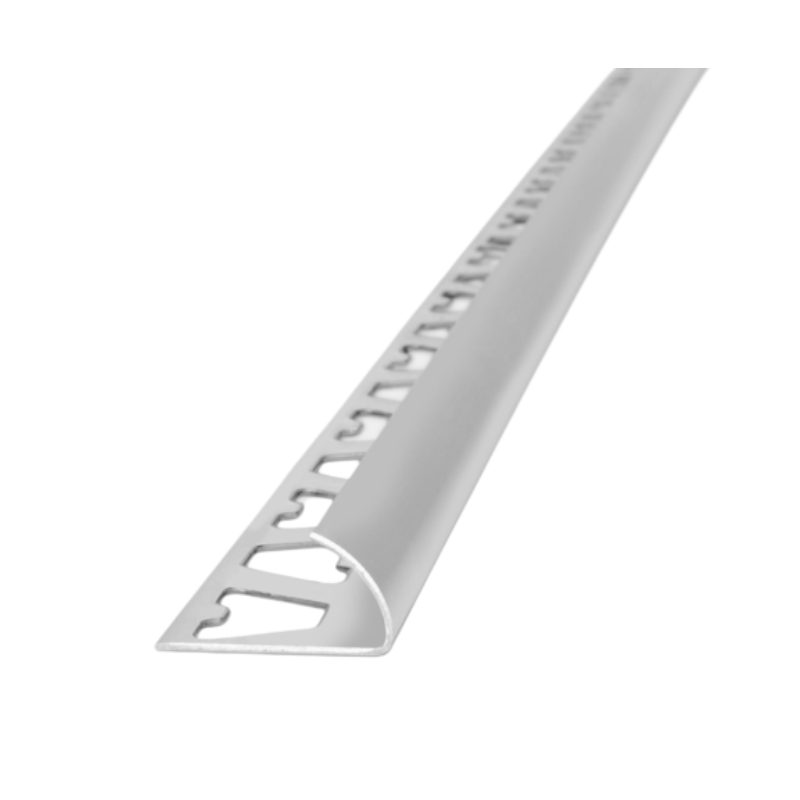 Guardacanto arco aluminio cromo mate 9 mm x 6 mm 2.50 mt Atrim