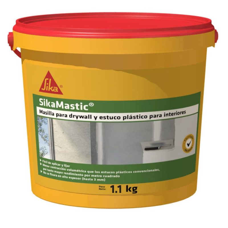 Sikamastic Masilla para Drywall y estuco plástico para interiores x 1.1 Kg Sika