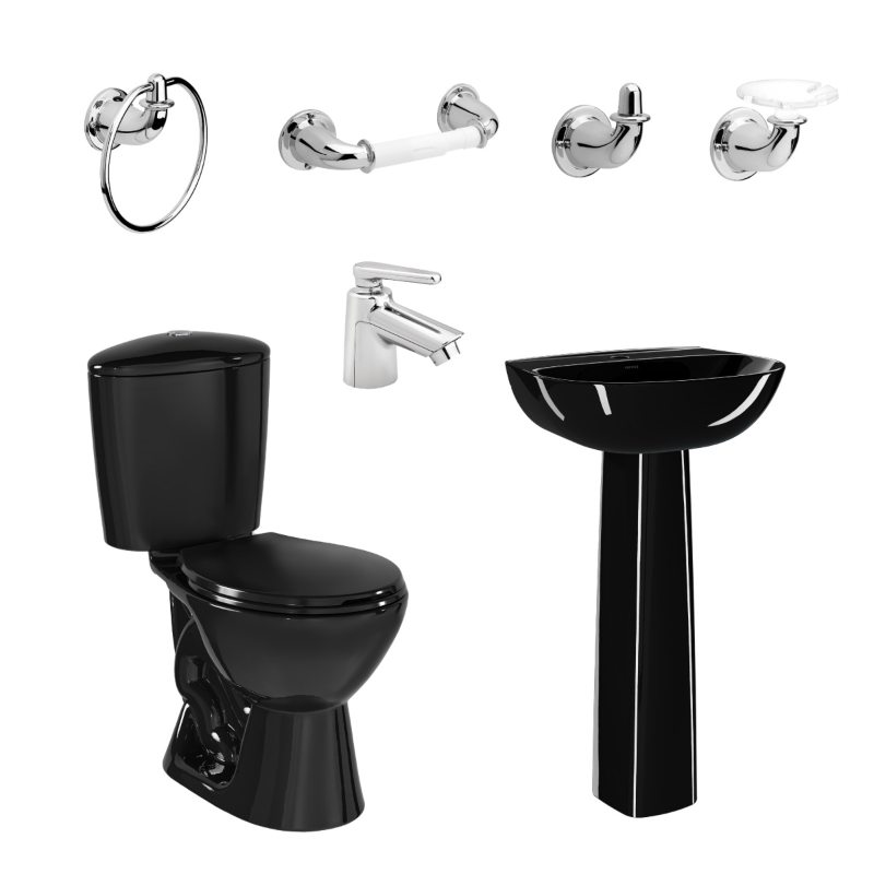 Combo manantial pro redondo botón con pedestal negro Corona