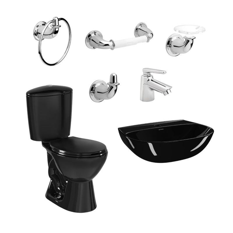 Combo manantial pro redondo botón sin pedestal negro Corona