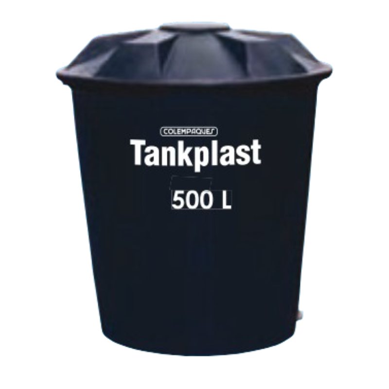 Tanque TankPlast agua cónico negro 500 Litros Colempaques