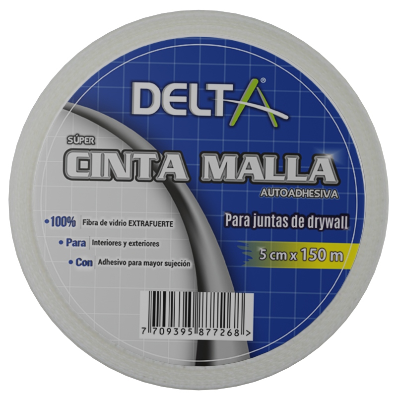 Cinta de Malla en fibra de vidrio 5 cm x 150 metros Delta