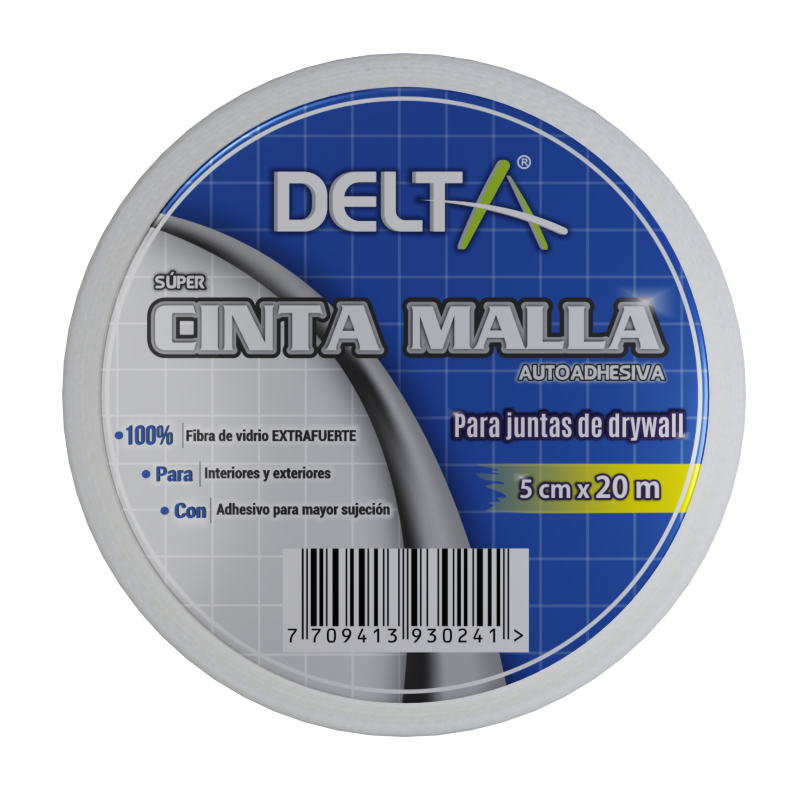 Cinta de Malla en fibra de vidrio 5 cm x 20 metros Delta
