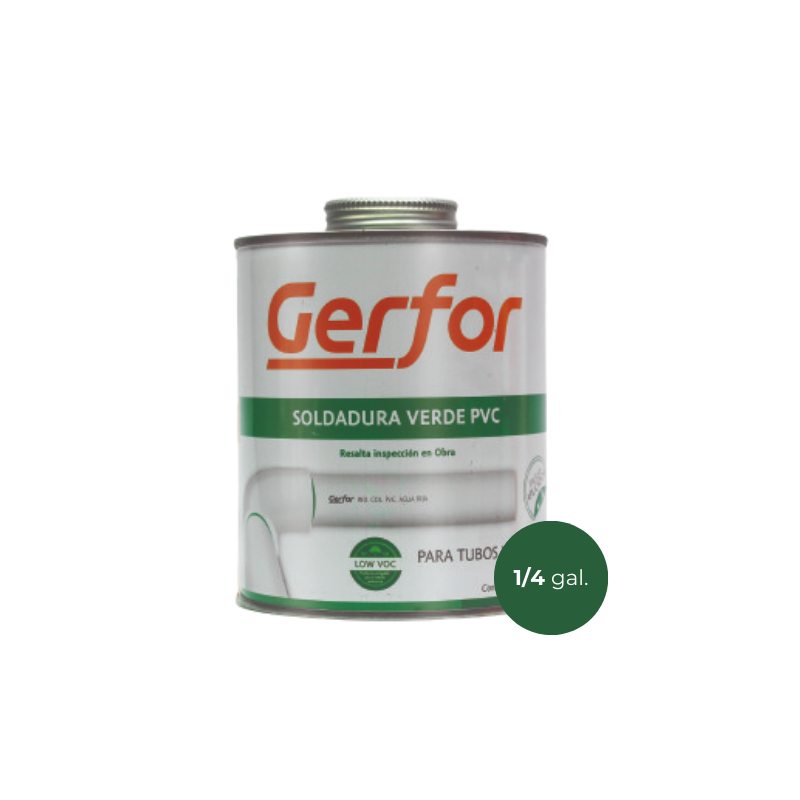 Soldadura Verde Pvc de 1 /4 Galón Gerfor