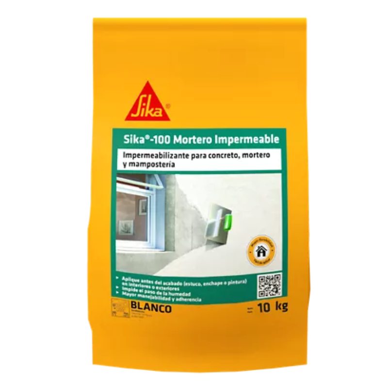 Sika 100 mortero Impermeable blanco x 10 Kg Sika
