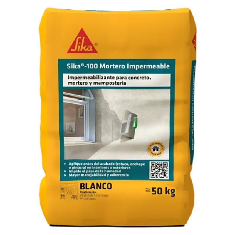Sika-100 Mortero impermeable blanco x 50 Kg Sika