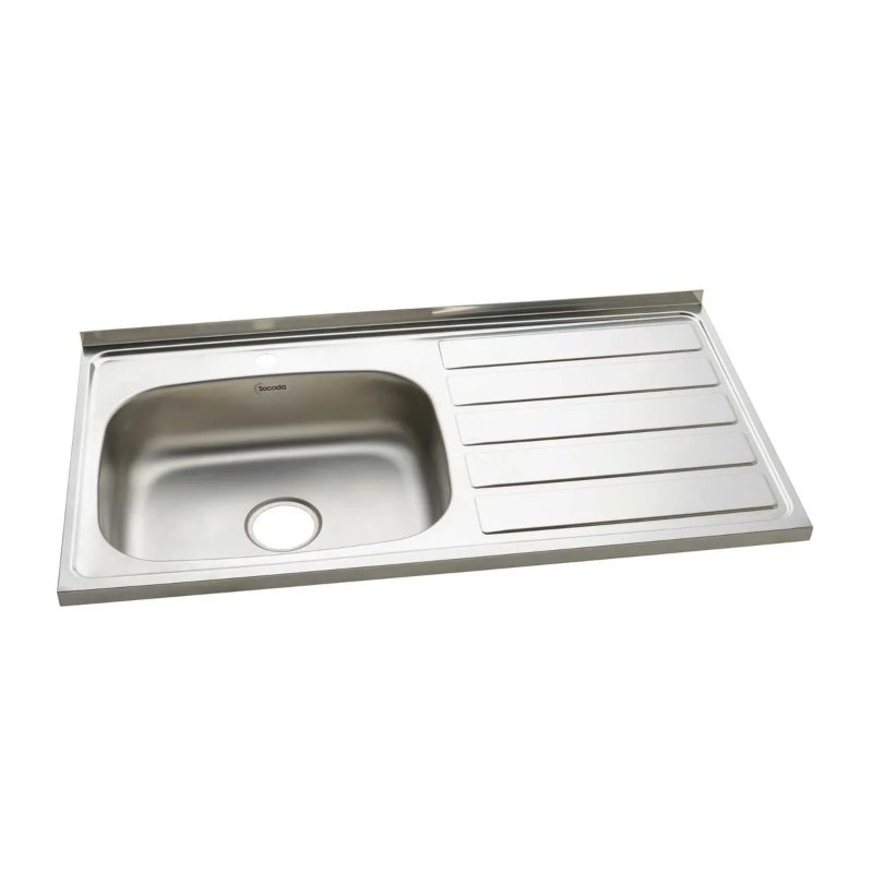 Mesón en acero inoxidable 1.00m x 52cm Monocontrol Izquierdo Socoda
