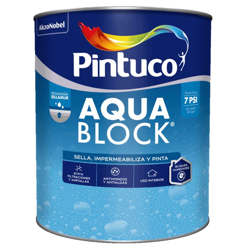 Pintura Aquablock impermeabilizante Blanco 1 Galón Pintuco