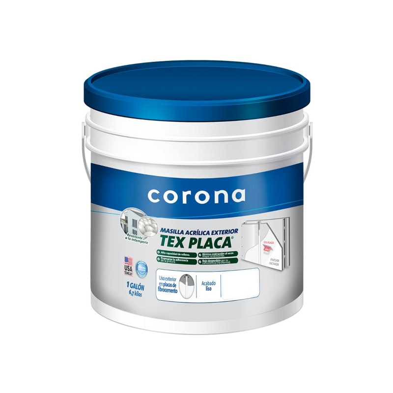Texplaca Masilla acrilica exterior x 6 kg Corona