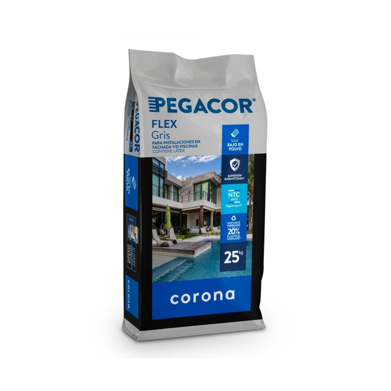 Pegacor flex gris x 25kg Corona 