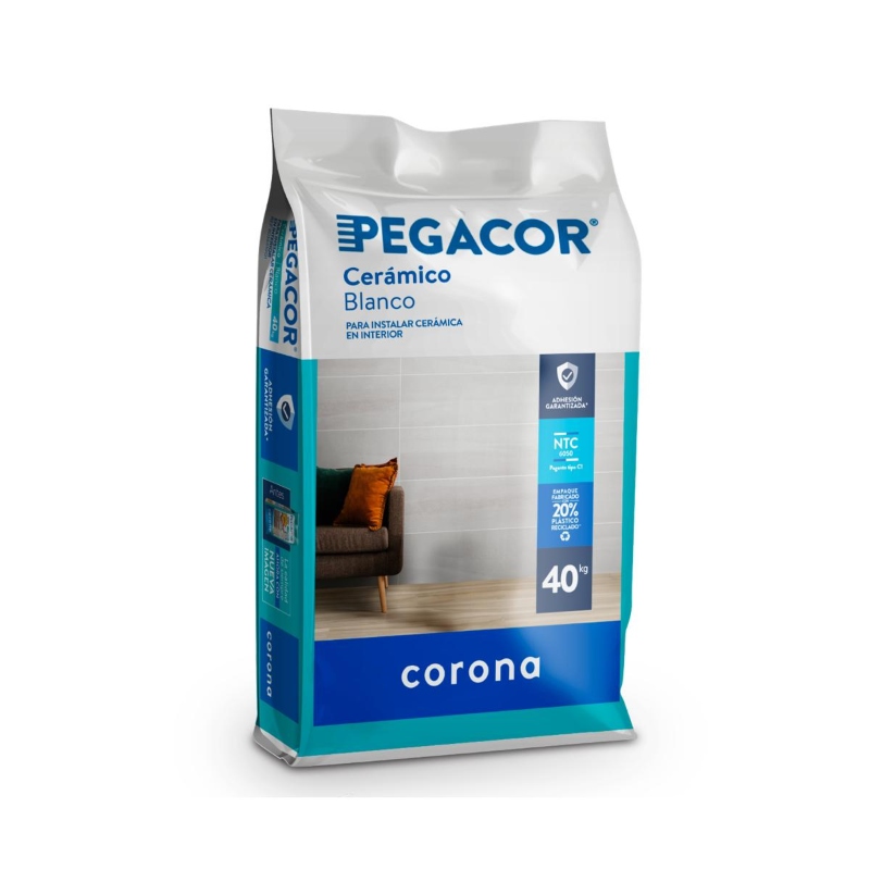 Pegacor cerámico blanco x 40kg Corona 