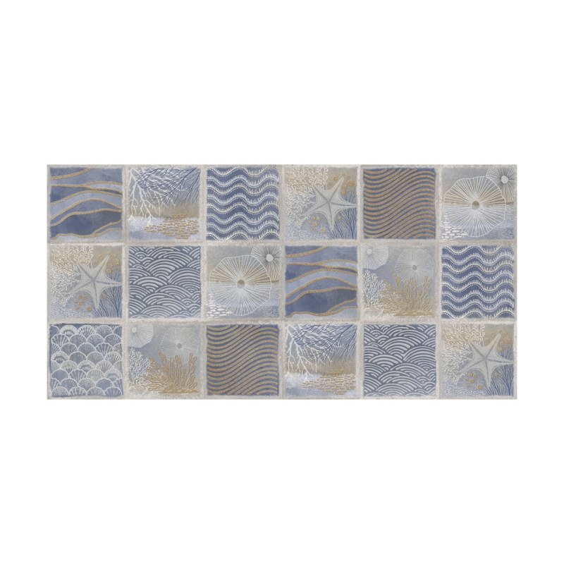 Base Decorada Coral Azul Cara Única 30x60 cm Corona