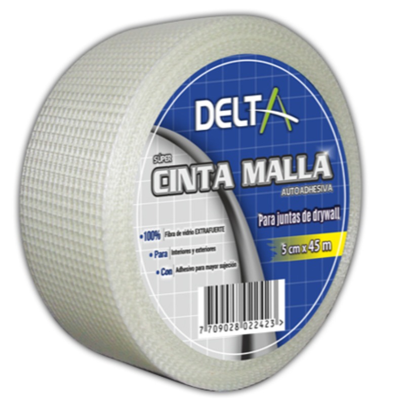 Cinta de Malla en fibra de vidrio 5 cm x 45 metros Delta