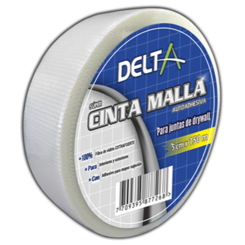 Cinta de Malla en fibra de vidrio 5 cm x 150 metros Delta
