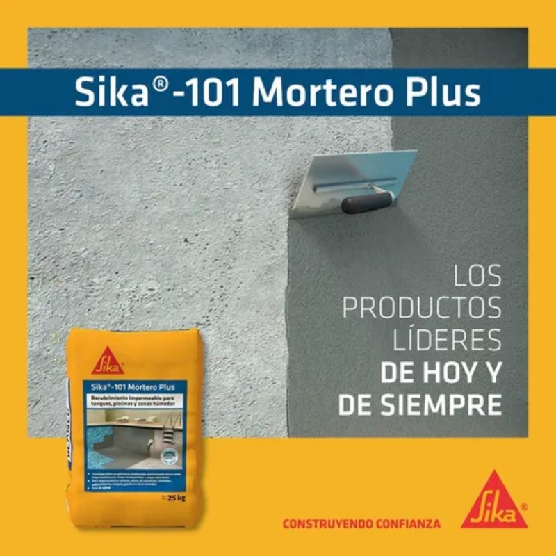 Sika 101 Mortero Plus Recubrimiento Impermeable Gris 25 kg Sika 