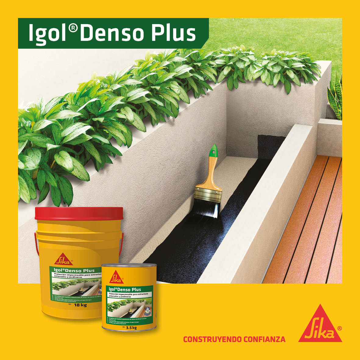 Igol Denso Plus Protección Impermeable Bajotierra Negro 18 kg Sika