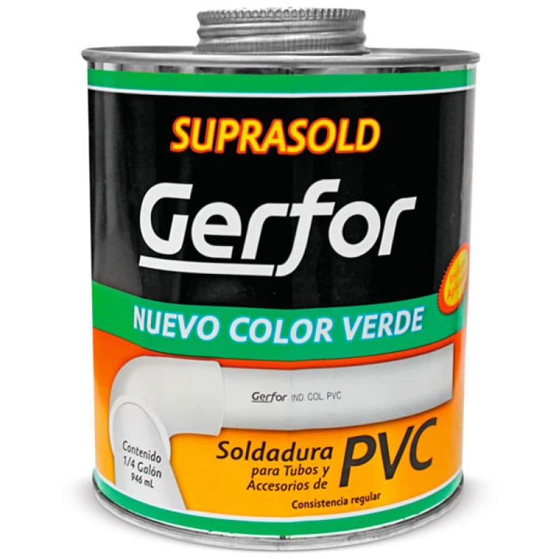 Soldadura Verde Pvc 112 Gramos de 1 /32 Galón Gerfor